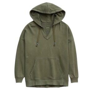 Aerie Barefoot Hoodie Sweatshirt Oversized V Neck Olive Green Size XS